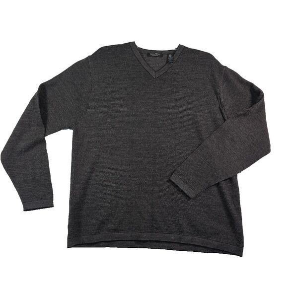 VTG 90s Segreto Sweater Men's L Made In Italy Merino Wool V Neck Y2K Skater Dad - Picture 1 of 7